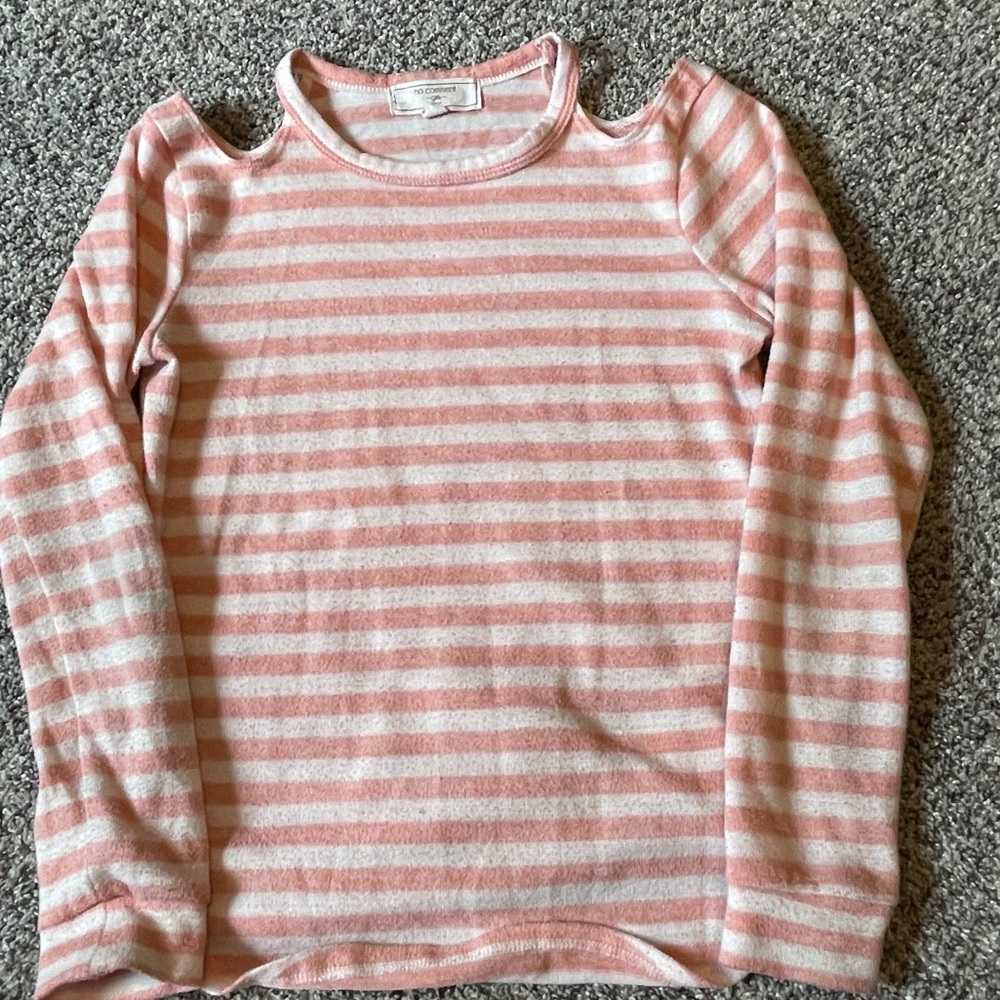 No Comment Girls off the shoulder striped top